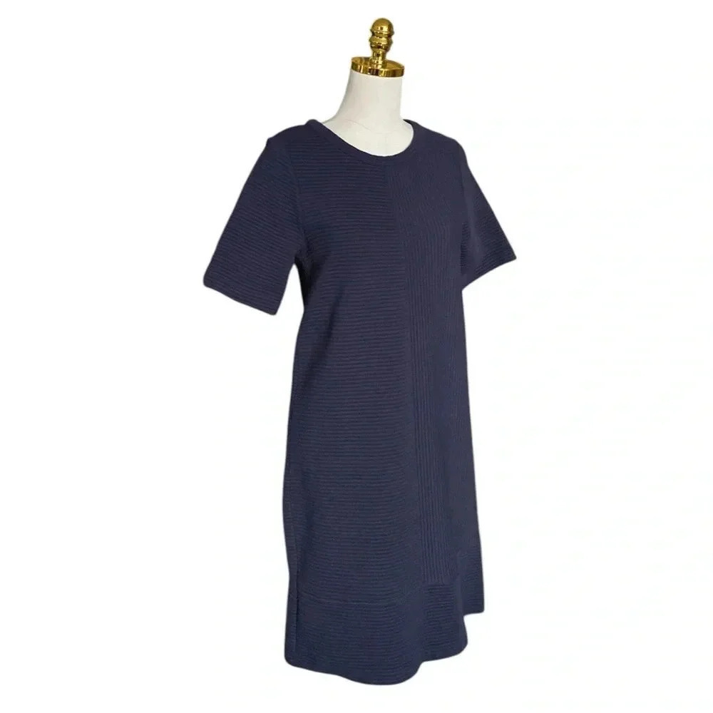 BODEN | Women’s Navy Blue Hattie Textured Ribbed Shift Dress Size 8 - Picture 5 of 10